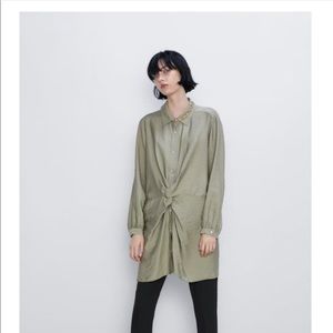 KNOTTED SHIRT DRESS